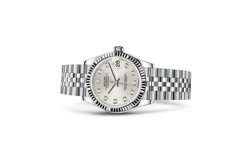 Rolex Datejust 31 in White Rolesor - combination of Oystersteel and white gold M278274-0030 at The Vault - view 2
