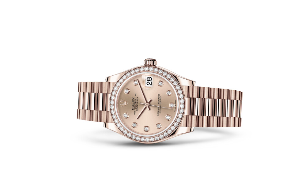 Rolex Datejust 31 in 18 ct Everose gold M278285RBR-0025 at DOUX Joaillier - view 2