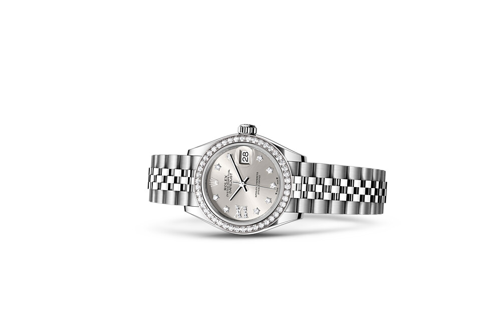 Rolex Lady‑Datejust in White Rolesor - combination of Oystersteel and white gold M279384RBR-0021 at Dubail - view 2