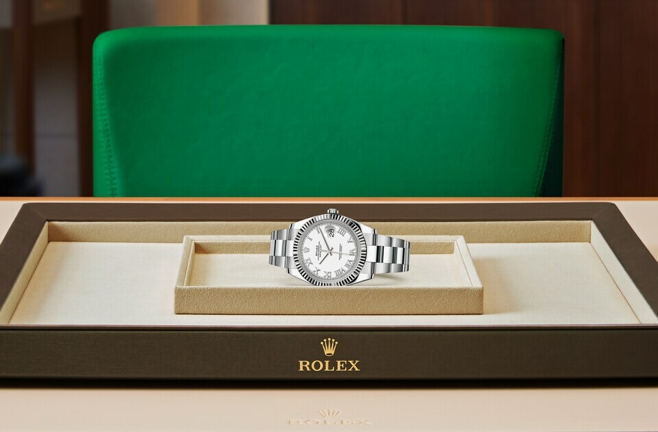 Rolex Datejust 41 in White Rolesor - combination of Oystersteel and white gold M126334-0023 at Dubail - view 4