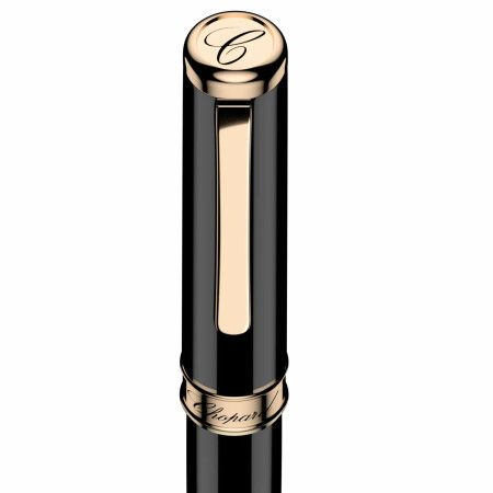 Stylo bille Chopard Classic en résine noire et métal doré