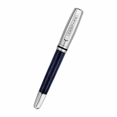 Rollerball Chopard Brescia, fibre de carbone bleue, plaquage palladium