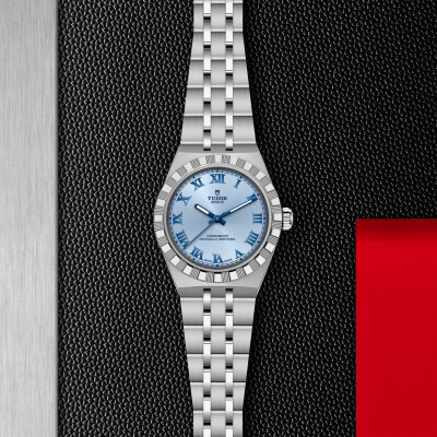 TUDOR Royal watch, 30mm steel case, Light blue dial