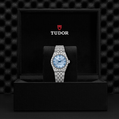 Montre TUDOR  Royal boîtier en acier, 30 mm, cadran bleu clair