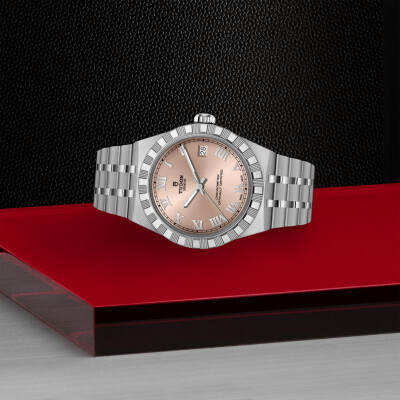 Montre TUDOR  Royal boîtier en acier, 36 mm, cadran saumon