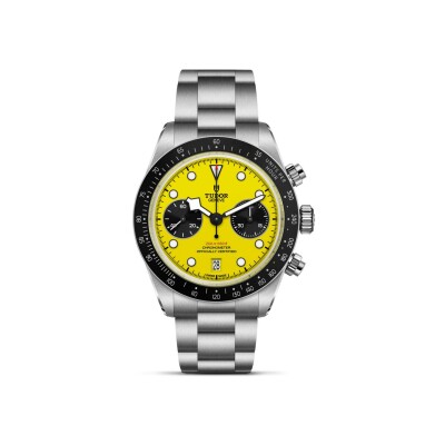 Montre TUDOR Black Bay Chrono 39 boîtier en acier, 39 mm, cadran jaune