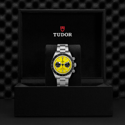 Montre TUDOR Black Bay Chrono 39 boîtier en acier, 39 mm, cadran jaune