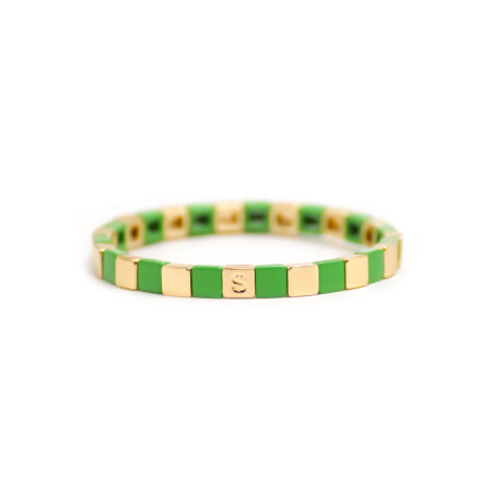 Bracelet Simone à Bordeaux Veronika en métal émaillé doré et vert