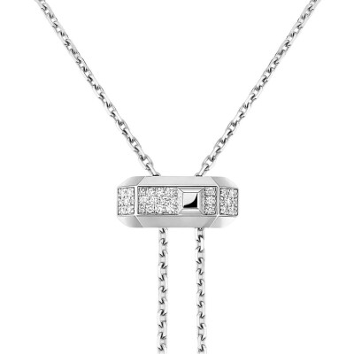 Messika Modernist tie necklace in white gold and diamonds 0.10ct