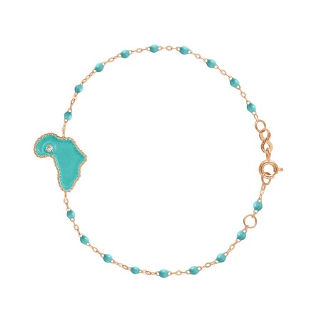 Bracelet Origine - AC by AC x Gigi Clozeau en or rose, résine turquoise et diamant