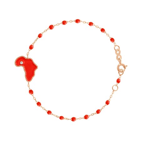 Bracelet Origine - AC by AC x Gigi Clozeau en or rose, résine corail et diamant