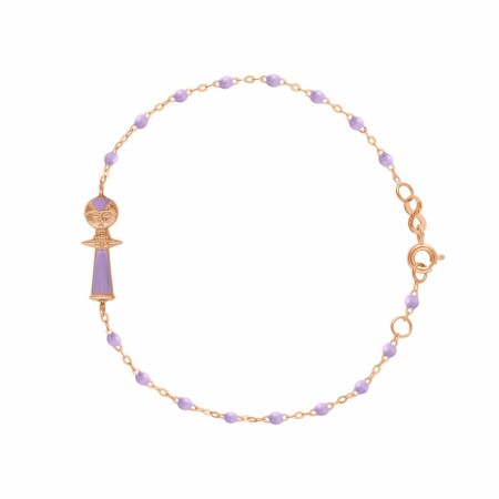 Bracelet Ashanti - AC by AC x Gigi Clozeau en or rose, résine parme et diamants