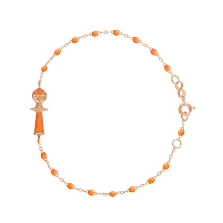 Bracelet Ashanti - AC by AC x Gigi Clozeau en or rose, résine mandarine et diamants