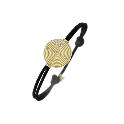 Bracelet Acalata sur cordon en or jaune et diamants