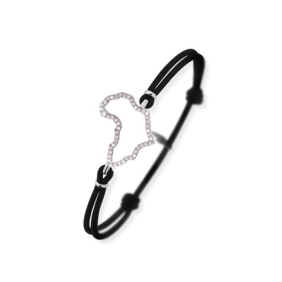 Bracelet Origine sur cordon en or gris et diamants
