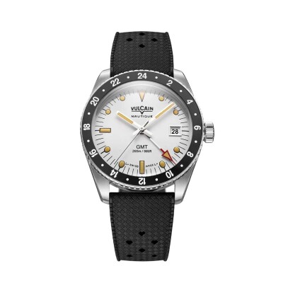 Vulcain Skindiver GMT White Dial Beige Luminova