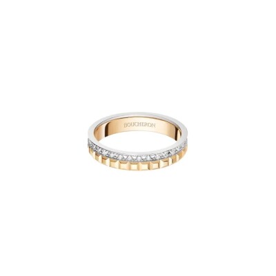 Boucheron Quatre Radiant Edition Clou de Paris – Yellow and White Gold Wedding Band