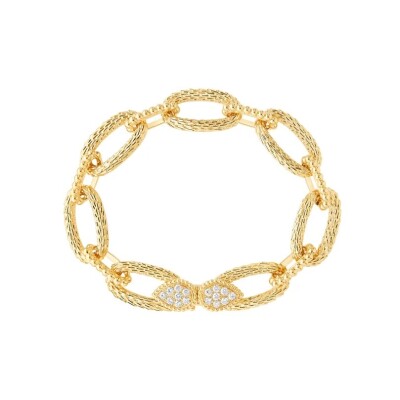 Boucheron Serpent Bohème Vintage – Bracelet Maillons en Or Jaune serti de Diamants
