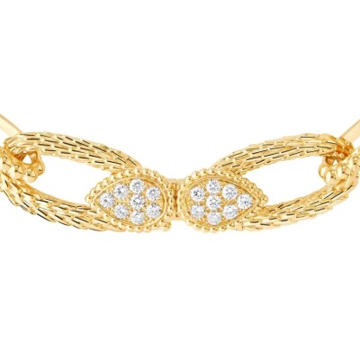 Boucheron Serpent Bohème Vintage – Bracelet Maillons en Or Jaune serti de Diamants