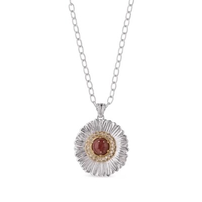 Buccellati Blossom Colors Margerite – Silver and Red Jasper Necklace