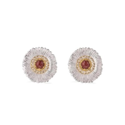 Buccellati Blossom Colors – Silver and Red Jasper Earrings