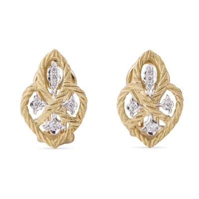 Buccellati Étoilée Mini – Yellow and White Gold 18k Diamond Earrings