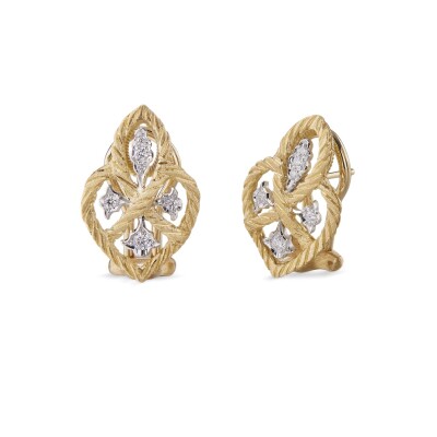 Buccellati Étoilée Mini – Yellow and White Gold 18k Diamond Earrings