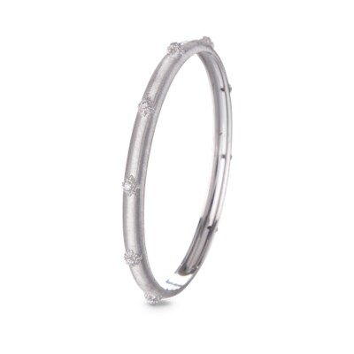 Buccellati Macri Bombé – 18k White Gold Diamond Bracelet