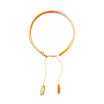 Ole Lynggaard Copenhagen – Life Bracelet Honey with Tassels and 18k Yellow Gold Medal