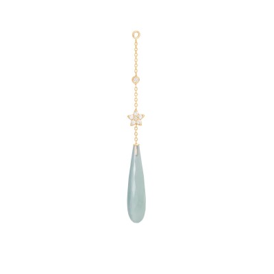 Ole Lynggaard Copenhagen – Shooting Stars Earring Pendant in 18k Yellow Gold with Aquamarine and Diamonds