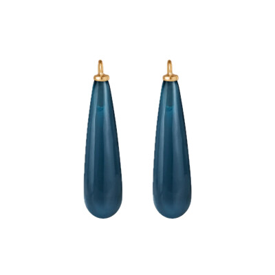 Ole Lynggaard Copenhagen – Drop Earring Pendants in 18k Yellow Gold with London Blue Topaz