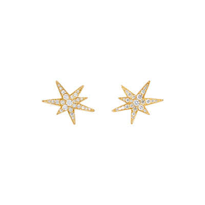 Ole Lynggaard Copenhagen – Small Funky Stars Earrings in 18k Yellow Gold with Diamonds