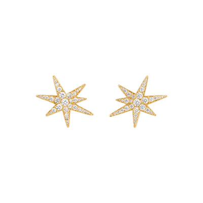 Ole Lynggaard Copenhagen – Funky Stars Medium Earrings in 18k Yellow Gold with Diamonds
