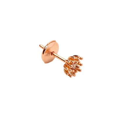 Le Petit Cactus Vanille – Clou d’Oreille avec Diamant Brun en Or Rose 18k