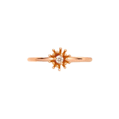 Le Petit Cactus Vanille – Small Ring with Diamond in 18k Pink Gold