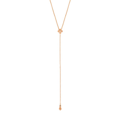 Pinta – Y Necklace in 18k Pink Gold with Diamonds