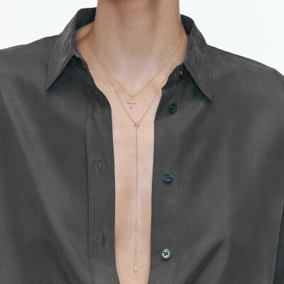 Pinta – Y Necklace in 18k Pink Gold with Diamonds