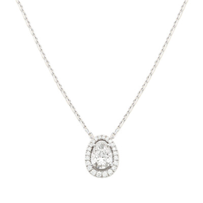Mellerio Cut Necklace – MC Diamond F/VS2 & Pavé – 18k White Gold