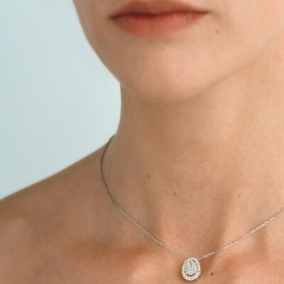 Mellerio Cut Necklace – MC Diamond F/VS2 & Pavé – 18k White Gold