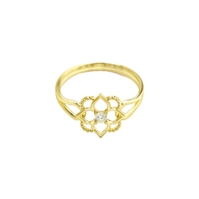 Mini Giardino – Ring with Diamond in 18k Green Gold