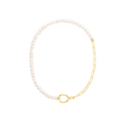 Lien Perles Halskette aus 18 Karat Gelbgold mit barocken Süßwasserperlen