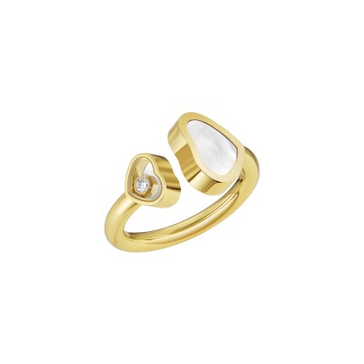 Happy Hearts Ring von Chopard aus 18 Karat ethischem Gelbgold mit Diamant