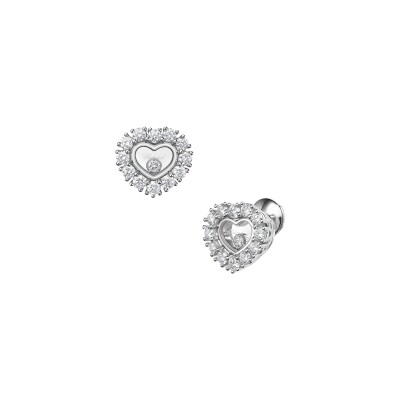 Happy Diamonds Icons Heart Earrings in 18k White Gold and Diamonds