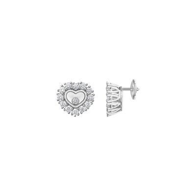 Happy Diamonds Icons Heart Earrings in 18k White Gold and Diamonds