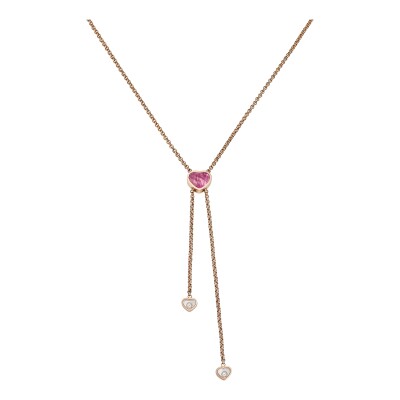 Collier Happy Hearts Chopard en or rose éthique 18 carats, diamants et nacre
