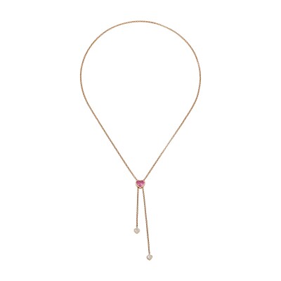 Collier Happy Hearts Chopard en or rose éthique 18 carats, diamants et nacre