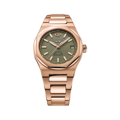 Girard-Perregaux Laureato Automatik Uhr 42 mm Roségold Grünes Zifferblatt