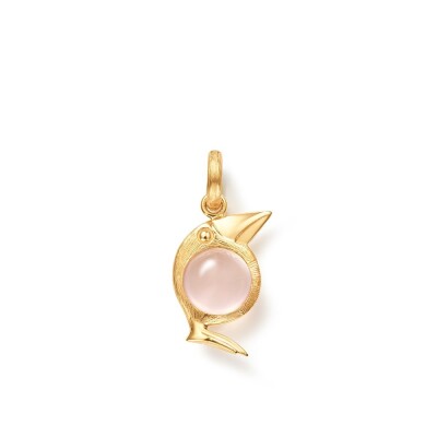 Ole Lynggaard Bird Family Pendentif Or & Quartz