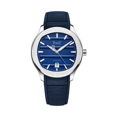 Piaget Polo Date Automatik Uhr 42 mm Edelstahl Blaues Zifferblatt