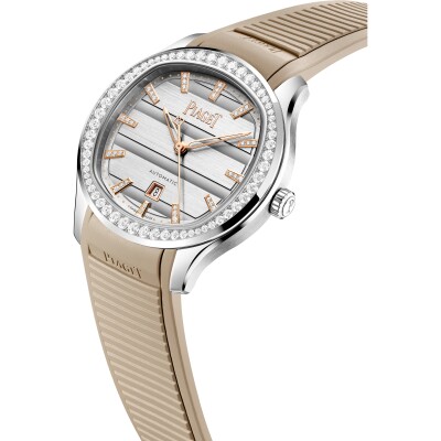 Piaget Polo Signature Date Automatik Uhr 36 mm Stahl & Diamanten